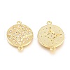 Brass Micro Pave Clear Cubic Zirconia Links Connectors ZIRC-Z016-22G-2