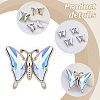 AHADERMAKER 4Pcs Alloy & Glass Buckle BUTT-GA0001-05-3