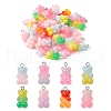 40Pcs 8 Colors Gradient Color Opaque Resin Pendants RESI-YW0001-07-1