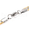 304 Stainless Steel Twist Chain Necklaces for Women NJEW-G140-08B-GP-3