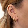 3 Pcs Elegant S925 Sterling Silver Oval Hoop Earrings ER3464-1-4
