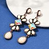 Alloy Synthetic Turquoise Dangle Stud Earrings EJEW-U053-05R-2