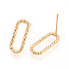 Brass Stud Earrings EJEW-T047-46G-2