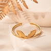304 Stainless Steel Cuff Bangles for Women BJEW-U032-06G-1