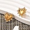 Heart 304 Stainless Steel Micro Pave Clear Cubic Zirconia Stud Earrings EJEW-V016-01G-02-3