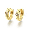 Brass Micro Pave Clear Cubic Zirconia Hoop Earrings EJEW-H157-06G-4