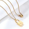304 Stainless Steel Rolo Chain Pendant Necklaces NJEW-S444-01G-12-1
