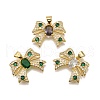 Brass Micro Pave Cubic Zirconia Pendants KK-K401-19G-1