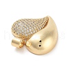 Brass Micro Pave Clear Cubic Zirconia  Pendants KK-C064-01G-2