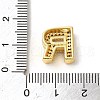 Brass Micro Pave Clear Cubic Zirconia Charms ZIRC-C009-01G-R-3