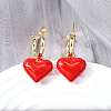 Brass Dangle Stud Earrings EJEW-V011-03G-1