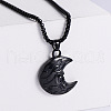 Retro Stainless Steel Punk Skull Moon Crescent Pendant Necklaces for Men SD1612-3-1