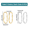 Unicraftale 16Pcs 2 Colors 304 Stainless Steel Linking Rings STAS-UN0050-16-3