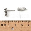 Brass Micro Pave Clear Cubic Zirconia Stud Earring Findings KK-C107-06P-3