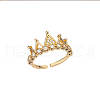 Adjustable Stainless Steel Rhinestone Cuff Rings for Women FS-WGD025C-01-3
