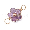 Natural Amazonite & Apatite & Rose Quartz & Amethyst & Red Agate Faceted Round Beaded Flower Connector Charms PALLOY-JF03605-01-5