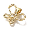 Butterfly Rack Plating Brass Clear Cubic Zirconia Pendants KK-U019-31G-2