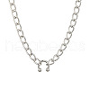 304 Stainless Steel Horseshoe Barbell Nose Ring Pendant Alloy Twisted Chain Necklaces for Women FS-WG060D3-01-2