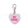 Heart with Word Be Mine Resin Pendant Decorations HJEW-JM03111-4