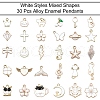 30Pcs 30 Styles Alloy Enamel Charms ENAM-YW0004-06-1