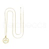 Flat Round 216 Stainless Steel Pave Natural Shell Mustard Seed Pendant Necklaces for Women WG511AE-05-5