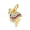 Rack Plating Brass Micro Pave Cubic Zirconia Pendants KK-K401-69G-1