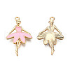 Light Gold Plated Alloy Pendants X-ENAM-T009-18C-1