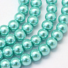 Baking Painted Pearlized Glass Pearl Round Bead Strands X-HY-Q003-4mm-65-1