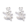 Rack Plating Brass Micro Pave Cubic Zirconia Pendants ZIRC-C026-06P-1