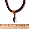 Buddhist Jewelry Prayer 108 Rudraksha Seed Mala Beads Necklaces NJEW-M102-01-6