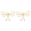 Twisted Bowknot Brass Stud Earrings for Women EJEW-S216-04A-G-1