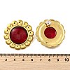 304 Stainless Steel Red Agate Stud Earrings EJEW-M065-05G-2