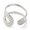 Non-Tarnish 304 Stainless Steel Double Layer Open Cuff Ring for Women RJEW-I098-27P-2