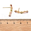 Stick Brass Micro Pave Cubic Zirconia Stud Earrings for Women EJEW-G428-19G-01-5