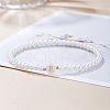 Plastic Pearl Round Beaded Stretch Bracelets for Women WGC81DB-18-1
