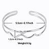 Non-Tarnish Elegant and Stylish Design Hollow 304 Stainless Steel Cuff Bangles for Women UJ8265-1-1