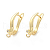 Rack Plating Brass Micro Pave Cubic Zirconia Hoop Earring Findings KK-E084-82G-1