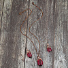 Teardrop Alloy Glass Pendant Necklaces & Dangle Earrings Sets FS-WGF6564-01-5