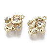 Brass Micro Pave Cubic Zirconia Charms X-KK-N232-47-NF-2