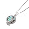 Rack Plating Natural Paua Shell Pendants Necklace NJEW-B104-01C-01P-1