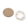Round Acrylic Imitation Pearl & Seed Beads Stretch Rings for Women RJEW-JR00721-3