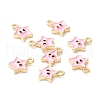 Rack Plating Eco-friendly Brass Enamel Charms KK-D073-01G-03-NR-1