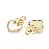 Brass Micro Pave Clear Cubic Zirconia Pendants KK-N254-202G-2