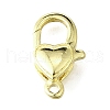 Heart Brass Lobster Claw Clasps KK-V007-20G-1