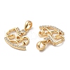 Brass Micro Pave Cubic Zirconia Pendants KK-C028-19G-2