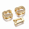 Brass Micro Pave Clear Cubic Zirconia Fold Over Clasps KK-T063-67G-NF-4