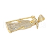 Brass Micro Pave Cubic Zirconia Pendants KK-P293-35B-G-2