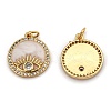 Brass Micro Pave Clear Cubic Zirconia Pendants ZIRC-B0003-14G-2