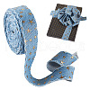 5 Yards Polyester 3D Star Gold Stamping Ribbon OCOR-TAC0023-14B-12