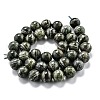 Natural Green Zebra Jasper Beads Strands G-O199-05C-2